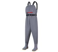 OXOLAMRIN Stivali da pesca, Stivali da pesca impermeabili con fibbia regolabile, suola con tacchetti, for uomo e donna, grigio cachi, diverse taglie(Grey,6)