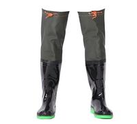 OXOLAMRIN Stivali da pesca, Stivali da pesca impermeabili leggeri in PVC for uomo e donna, suola Oxford antiscivolo, neri, taglie 4-9,5(7.5)
