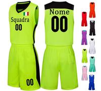 OXOQAQ Completo da Basket Bambino da Personalizzare Canotta Basket e Pantaloncini con Nome Numero Logo Squadra