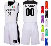 OXOQAQ Completo da Basket Bambino da Personalizzare Canotta Basket e Pantaloncini con Nome Numero Logo Squadra