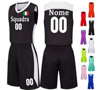 OXOQAQ Completo da Basket Bambino da Personalizzare Canotta Basket e Pantaloncini con Nome Numero Logo Squadra