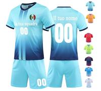 OXOQAQ Divise Calcio Personalizzate con Numero Nome Team Logo Completi da Calcio Bambino Uomo