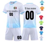 OXOQAQ Divise Calcio Personalizzate con Numero Nome Team Logo Completi da Calcio Bambino Uomo