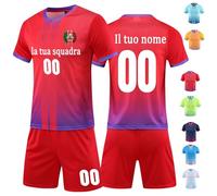 OXOQAQ Divise Calcio Personalizzate con Numero Nome Team Logo Completi da Calcio Bambino Uomo