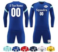 OXOQAQ Maglia Calcio Manica Lunga Personalizzabile Set Divise Calcio Bambini Personalizzabile Maglia Portiere Uomo Manica Lunga Bambino