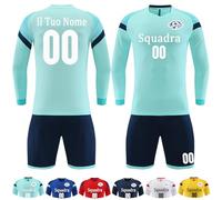OXOQAQ Maglia Calcio Manica Lunga Personalizzabile Set Divise Calcio Bambini Personalizzabile Maglia Portiere Uomo Manica Lunga Bambino
