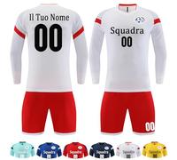 OXOQAQ Maglia Calcio Manica Lunga Personalizzabile Set Divise Calcio Bambini Personalizzabile Maglia Portiere Uomo Manica Lunga Bambino
