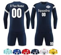 OXOQAQ Maglia Calcio Manica Lunga Personalizzabile Set Divise Calcio Bambini Personalizzabile Maglia Portiere Uomo Manica Lunga Bambino