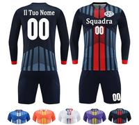 OXOQAQ Maglia Manica Lunga Portiere Calcio Personalizzabile Set Divise Calcio Bambini Personalizzabile Maglia Calcio Manica Lunga Bambino