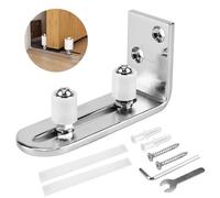 OXRXRO Guida Porta Scorrevole Pavimento, Regolabile Guida al Pavimento Parete, Guida a Pavimento Regolabile Porta Guida, per Cucina, Camera da Tetto, Soggiorno (Argento)
