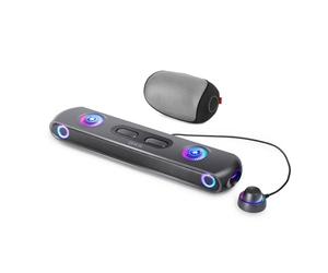 OXS Thunder Pro+ Soundbar da Gioco con Altoparlante Satellite da Collo Wireless, Sistema Audio Surround 7.1.2 Dolby Atmos, Woofer Integrato, Personalizzazione delle App, Effetti RGB, 3 Modalità Gamer