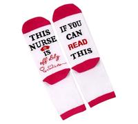 Oxtxuzdm 1 paio di calzini da infermiera con scritta "If You Read This Letter", comodi calzini in cotone traspirante, Rosa#, Taglia unica