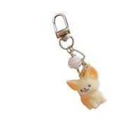 Oxtxuzdm 1. Portachiavi portatile in resina floccata per gli appassionati di attività all'aperto e gli amanti degli animali in resina Fennecs Foxes portachiavi, Fibbia per porta, Taglia unica