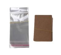 Oxtxuzdm 100 etichette di carta per imballaggio gioielli utilizzate per collane e orecchini, con 100 sacchetti autosigillanti, ciondolo a forma di cuore, collana con zirconia cubica, Misura unica