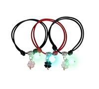 Oxtxuzdm 3 Pz/set Perline Intrecciate A Mano Love Star Sisters Romanzo Regolabile Corda A Mano Cuore Bead Bangle, Misura unica, come descritto
