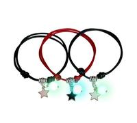 Oxtxuzdm 3 Pz/set Perline Intrecciate A Mano Love Star Sisters Romanzo Regolabile Corda A Mano Cuore Bead Bangle, Misura unica, come descritto