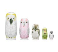 Oxtxuzdm 5 Strato Russo Per Bambola Animale Gufo Nidificazione Per Set Matrioska Tavolo Mestiere Da Collezione Per I Bambini Madre Piolo Casa Accessori Per Dipinto Peg