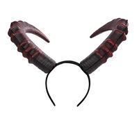 Oxtxuzdm Accessori per capelli gotici per Halloween Cosplay Realistico Nero Rosso Lungo Diavoli Corno Fascia per Carnevale Bandana Fascia per capelli Halloween Cosplay Accessori per capelli