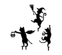 Oxtxuzdm Artistico Metallo Felini Sculture Giardino 3pc Decorazione Esterna Set Materiali Riciclabili Adatto Per L'Arte Del Giardino Del Metallo Resistente Alle Cantiere