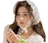 Oxtxuzdm Bella Bandana Del Merletto Del Fazzoletto Dei Capelli Del Cravatta Indietro Headwrap Modello Fiore Piccolo Turbante fresco Per Le Ragazze Puntelli Foto Per Le Donne Scava Fuori Per Il Colore