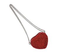 Oxtxuzdm Borsa a tracolla glitterata a forma di cuore con paillettes scintillanti, per donne e ragazze, Rosa acceso, as size