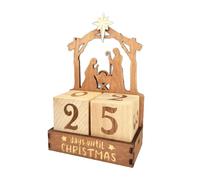 Oxtxuzdm Calendario per conto alla rovescia con numeri di Natale con blocco di legno, calendari da tavolo, decori, conto alla rovescia, numeri e conto alla rovescia