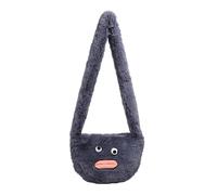 Oxtxuzdm Carino Fuzzy Purse Y2K Peluche Borsa A Tracolla Peluche Peloso Tote Bag Estetica Fata Grunge Y2K Accessori Peloso Per Le Donne, grigio, One Size