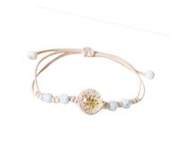 Oxtxuzdm Collana da polso con perline di vetro in ceramica intrecciata, regolabile, cerata, da indossare tutti i giorni, accessorio da polso per la sua lavorazione unica, Misura unica, come descritto