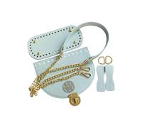 Oxtxuzdm Diys - Set di borse in pelle PU per lavori a maglia, borsa a tracolla, borsa a tracolla, chiusura a scatto per borsa a tracolla all'uncinetto, borsa in pelle sintetica, blu cielo