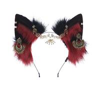 Oxtxuzdm Dolci Studenti Donna Fotoshoots Fascia per capelli Con Catena Della Fronte Decori Volpi Orecchie Fasce Etnico Cartoon Cerchio Capelli Cosplay Fasce Per Donna Fascia Forma Orecchio Halloween