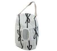 Oxtxuzdm Elegante custodia a righe per salviettine umidificate, comoda borsa in cotone robusto con fiocco, per genitori alla moda, uso quotidiano, porta ricarica, bianco, Taglia unica