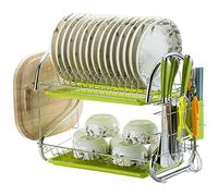 Oxtxuzdm Ferro lavorato a vite chiusura da cucina finitura due strati tre strati vassoio gocciolamento rack multifunzione ciotola mensola espandibile stoccaggio cestino rack