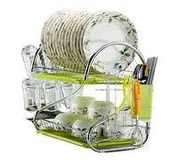 Oxtxuzdm Ferro lavorato a vite chiusura da cucina finitura due strati tre strati vassoio gocciolamento rack multifunzione ciotola mensola espandibile stoccaggio cestino rack