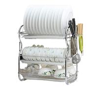 Oxtxuzdm Ferro lavorato a vite chiusura da cucina finitura due strati tre strati vassoio gocciolamento rack multifunzione ciotola mensola espandibile stoccaggio cestino rack