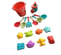 Oxtxuzdm Giocattolo di sabbia per bambini 14/16 per cento con castelli BAU con secchio da spiaggia irrigazione lattina rastrello e animali marini per bambini, set di giocattoli di sabbia