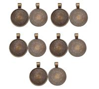 Oxtxuzdm Lega di zinco ciondolo rotondo montaggio per collana fatta a mano e progetti di disegni gioielli che fanno forniture gioielli artigianato componenti in metallo, Misura unica, come descritto