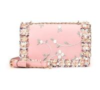 Oxtxuzdm Lussuosa borsa a tracolla a catena con delicato ricamo perline catena piccola quadrata un must have per trendsetters borsa a tracolla comoda ed elegante, B, One Size