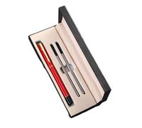 Oxtxuzdm Penna a sfera professionale a rotazione con 2 ricariche, punta in acciaio inox da 0,5 mm, per ufficio, scuola, penna a sfera con una mano singola