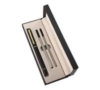 Oxtxuzdm Penna a sfera professionale a rotazione con 2 ricariche, punta in acciaio inox da 0,5 mm, per ufficio, scuola, penna a sfera con una mano singola