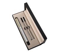 Oxtxuzdm Penna a sfera professionale a rotazione con 2 ricariche, punta in acciaio inox da 0,5 mm, per ufficio, scuola, penna a sfera con una mano singola