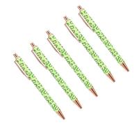 Oxtxuzdm Penna a sfera retrattile con stampa leopardata, 5 pezzi, penna a sfera per ufficio e affari, con clip, penna da scrittura professionale