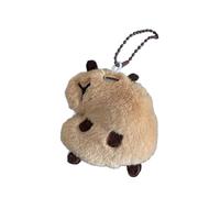 Oxtxuzdm Portachiavi creativo in peluche con tasca funzionale Squeak Accesories portachiavi regalo per gli amanti degli animali Capybara realistica, 02Style