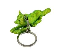 Oxtxuzdm Portachiavi portatile con lupo stampato dettagliato, accessorio alla moda per gli appassionati di animali e regali unici in cerca di animali, Giallo e verde., Taglia unica