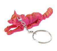 Oxtxuzdm Portachiavi portatile con lupo stampato dettagliato, accessorio alla moda per gli appassionati di animali e regali unici in cerca di animali, Oro rosso, Taglia unica