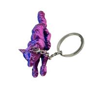 Oxtxuzdm Portachiavi portatile con lupo stampato dettagliato, accessorio alla moda per gli appassionati di animali e regali unici in cerca di animali, Rosso e blu, Taglia unica