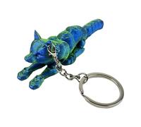 Oxtxuzdm Portachiavi portatile con lupo stampato dettagliato, accessorio alla moda per gli appassionati di animali e regali unici in cerca di animali, Blu verde, Taglia unica