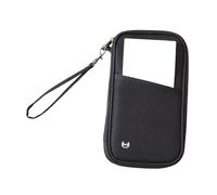 Oxtxuzdm Portadocumenti da viaggio leggero, in tessuto Oxford impermeabile e scomparti per carte dedicati, multi slot per carte di credito, porta passaporto, Nero