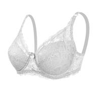 Oxtxuzdm Reggiseno da donna in pizzo senza ferretto imbottito reggiseno sfoderato copertura completa plus size bralette lingerie quotidiana da donna push up bralette, bianco, 90D