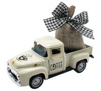 Oxtxuzdm Retro Piccolo camion del metallo con la borsa smontabile della tela da caffè Decors del tavolino per i controsoffitti della cucina e il camion del metallo dell'ornamento