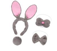 Oxtxuzdm Set di accessori per costume da coniglietto pasquale con orecchie da coniglio, fascia per capelli, coda, conigli, naso, Halloween, cosplay, costumi di Halloween